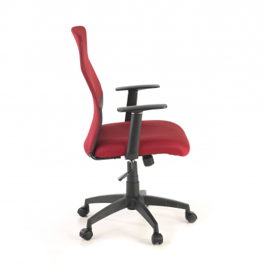 cadeira de escritorio vermelho miami malha mesh bracos fixos 3