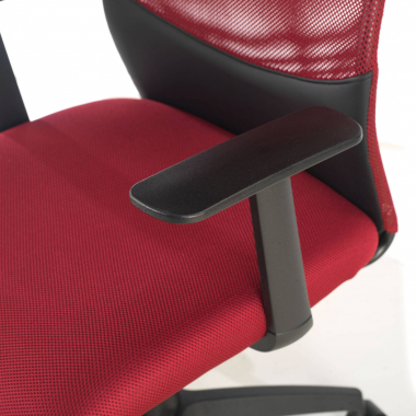 cadeira de escritorio vermelho miami malha mesh bracos fixos 4