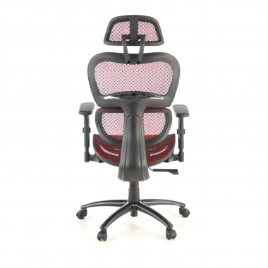 cadeira ergonomica vermelho estrutura negra malha mesh bracos regulaveis 3d apoio lombar duplo apoio de cabeca 8