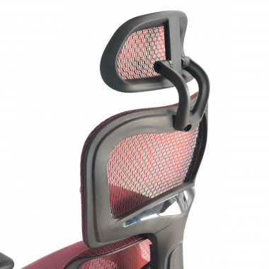 cadeira ergonomica vermelho estrutura negra malha mesh bracos regulaveis 3d apoio lombar duplo apoio de cabeca 7