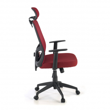 cadeira de escritorio vermelho argos malha mesh bracos fixos apoio de cabeca 6