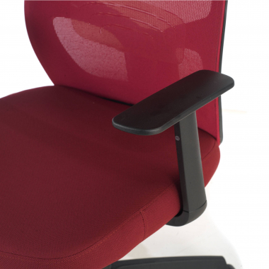 cadeira de escritorio vermelho argos malha mesh bracos fixos apoio de cabeca 4