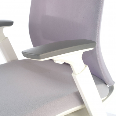 cadeira ergonomica branco cinzento estrutura branca tecido bracos regulaveis 3d 5