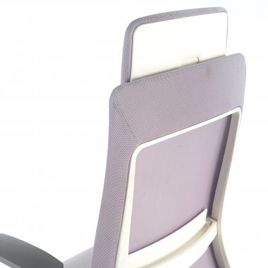 cadeira ergonomica branco cinzento estrutura branca tecido bracos regulaveis 3d 6