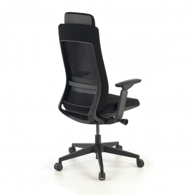 cadeira ergonomica preto estrutura negra tecido bracos regulaveis 3d 8