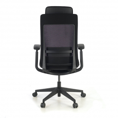 cadeira ergonomica preto estrutura negra tecido bracos regulaveis 3d 9