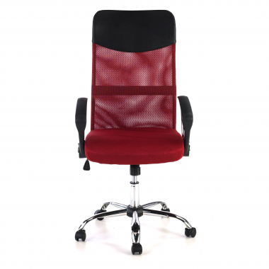 cadeira de escritorio vermelho nova malha mesh bracos fixos 3