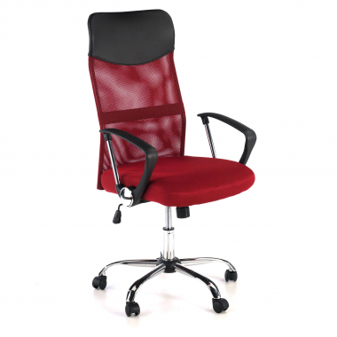 cadeira de escritorio vermelho nova malha mesh bracos fixos 1
