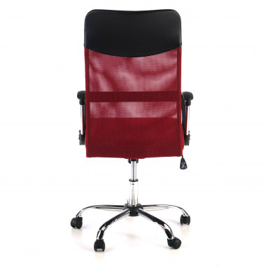 cadeira de escritorio vermelho nova malha mesh bracos fixos 7