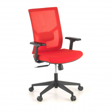 cadeira ergonomica vermelho estrutura negra reposacabecas malha mesh bracos regulaveis 1d apoio lombar 1