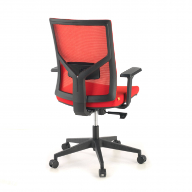cadeira ergonomica vermelho estrutura negra reposacabecas malha mesh bracos regulaveis 1d apoio lombar 7