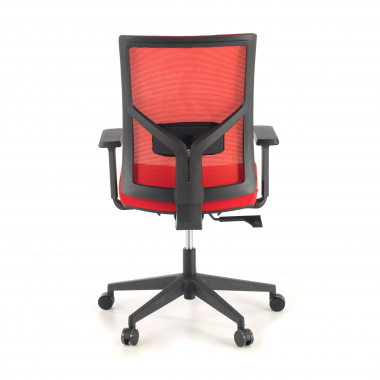 cadeira ergonomica vermelho estrutura negra reposacabecas malha mesh bracos regulaveis 1d apoio lombar 8