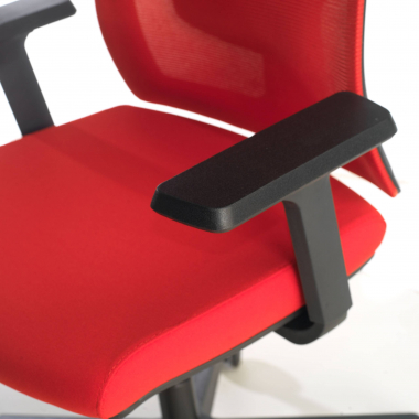 cadeira ergonomica vermelho estrutura negra reposacabecas malha mesh bracos regulaveis 1d apoio lombar 5