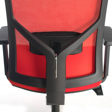 cadeira ergonomica vermelho estrutura negra reposacabecas malha mesh bracos regulaveis 1d apoio lombar 6