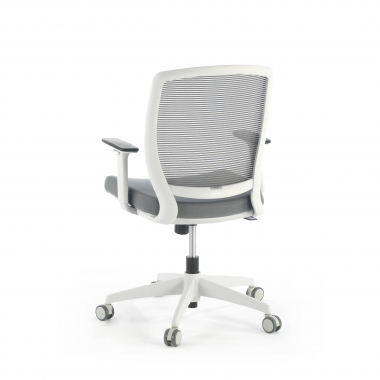 cadeira giratoria branco cinzento cadeira estrutura branca malha mesh bracos regulaveis 1d 4