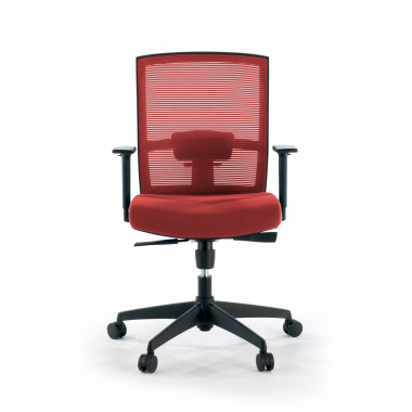 cadeira ergonomica vermelho estrutura preta malha mesh bracos regulaveis 1d apoio lombar 4