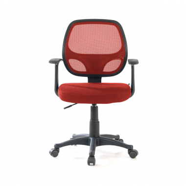oferta cadeira de escritorio vermelho one malha mesh bracos fixos 3