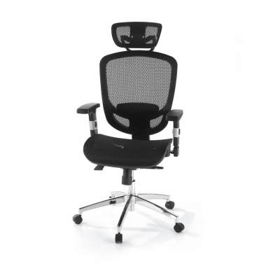 cadeira de escritorio preto flex malha mesh bracos moveis apoio lombar apoio de cabeca 6
