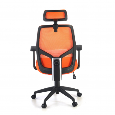 cadeira de escritorio laranja argos malha mesh bracos fixos apoio de cabeca 6