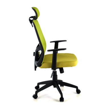 cadeira de escritorio verde argos malha mesh bracos fixos apoio de cabeca 6