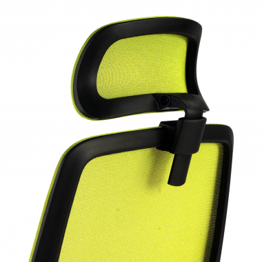 cadeira de escritorio verde argos malha mesh bracos fixos apoio de cabeca 8
