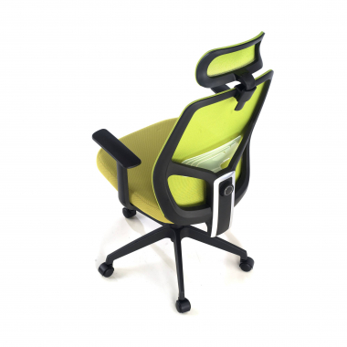 cadeira de escritorio verde argos malha mesh bracos fixos apoio de cabeca 4
