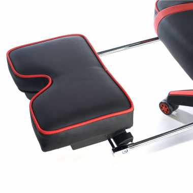 cadeira gaming vermelho logan pele sintetica bracos moveis almofada lombar e cervical apoio de cabeca apoio de pes extensivel 10