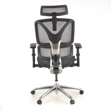 cadeira ergonomica cinza focus malha mesh bracos regulaveis 3d apoio lombar 6