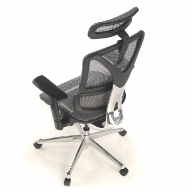cadeira ergonomica cinza focus malha mesh bracos regulaveis 3d apoio lombar 10