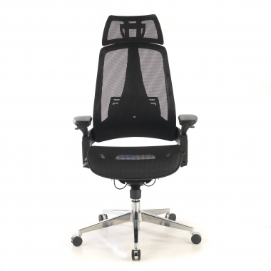 cadeira ergonomica preto thunder malha mesh bracos regulaveis 3d apoio lombar apoio de cabeca 6
