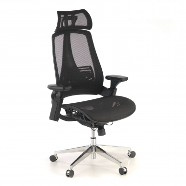 cadeira ergonomica preto thunder malha mesh bracos regulaveis 3d apoio lombar apoio de cabeca 1