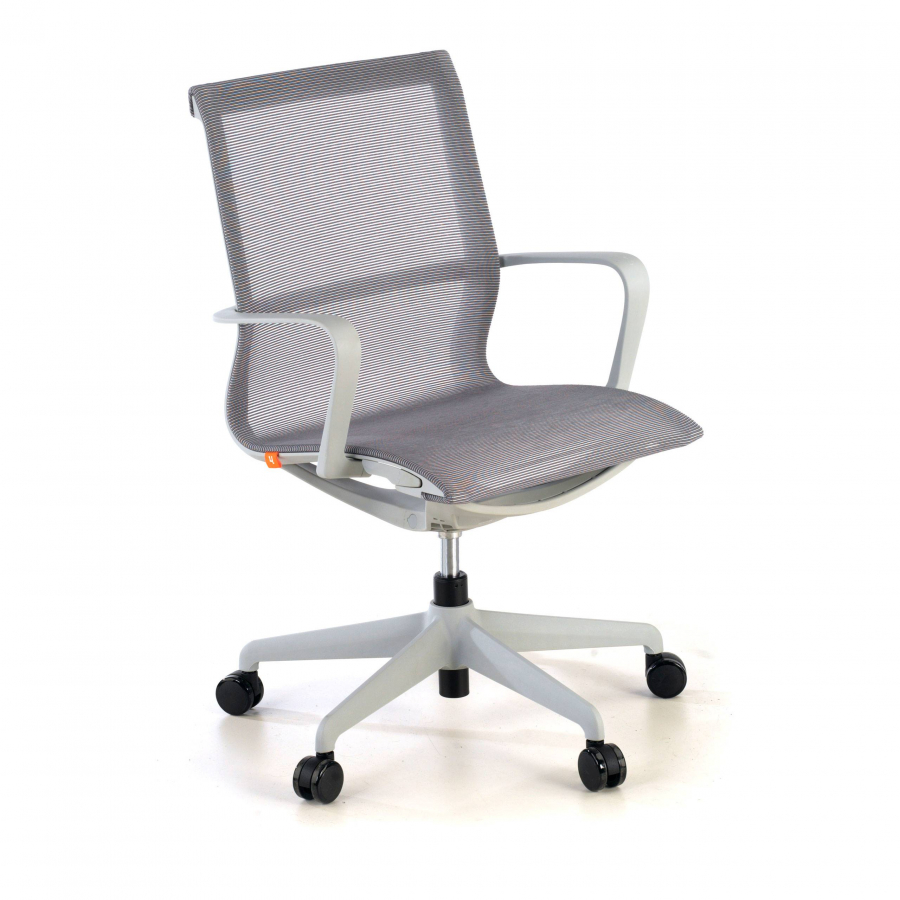 Cadeira Design Fox white, Encosto flexível, Malha