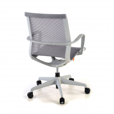 cadeira de design branco cinzento estrutura negra malha mesh bracos fixos 8