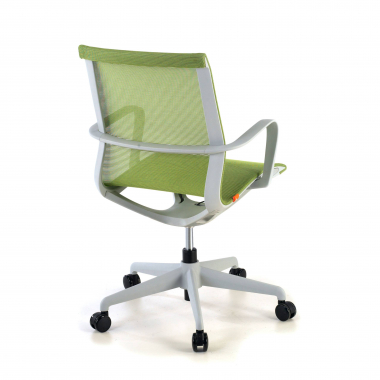 cadeira de design branco verde estrutura negra malha mesh bracos fixos 7