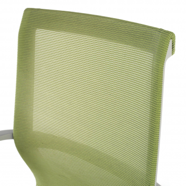 cadeira de design branco verde estrutura negra malha mesh bracos fixos 8