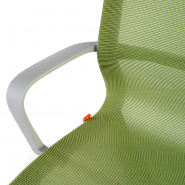 cadeira de design branco verde estrutura negra malha mesh bracos fixos 5