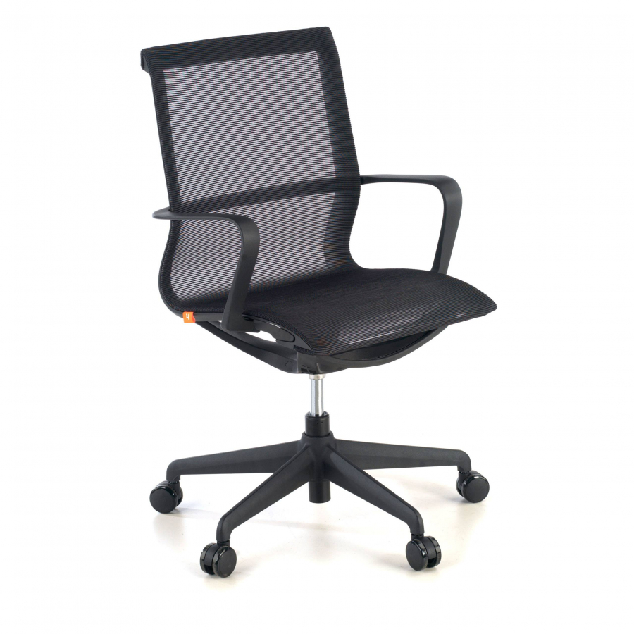 Cadeira Design Fox black, Encosto flexível, Malha