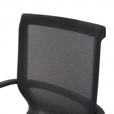 cadeira de escritorio preto estrutura branca malha mesh bracos fixos 6