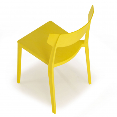 cadeira sala de espera amarelo samba plastico sem bracos 6