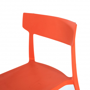 cadeira sala de espera vermelho samba plastico sem bracos 4