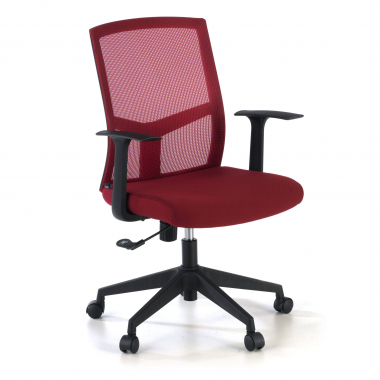 cadeira giratoria vermelho cadeira de escritorio malha mesh bracos fixos apoio lombar 1