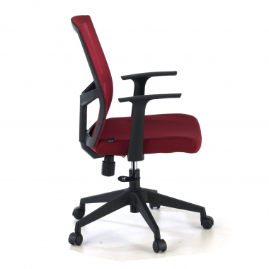 cadeira giratoria vermelho cadeira de escritorio malha mesh bracos fixos apoio lombar 3
