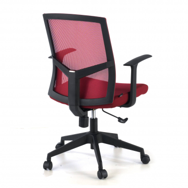 cadeira giratoria vermelho cadeira de escritorio malha mesh bracos fixos apoio lombar 6