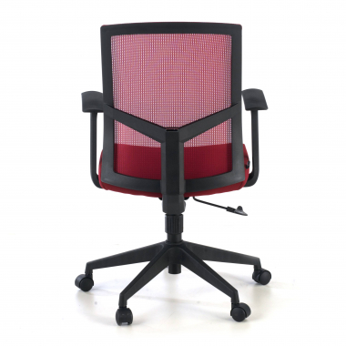 cadeira giratoria vermelho cadeira de escritorio malha mesh bracos fixos apoio lombar 5