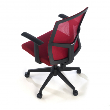 cadeira giratoria vermelho cadeira de escritorio malha mesh bracos fixos apoio lombar 8