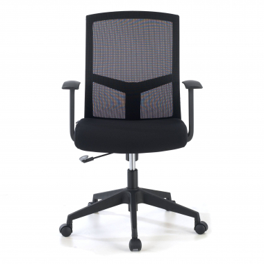 cadeira giratoria preto cadeira de escritorio malha mesh bracos fixos apoio lombar 3