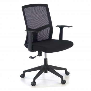 cadeira giratoria preto cadeira de escritorio malha mesh bracos fixos apoio lombar 1