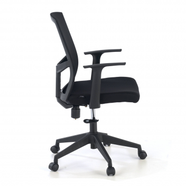 cadeira giratoria preto cadeira de escritorio malha mesh bracos fixos apoio lombar 4