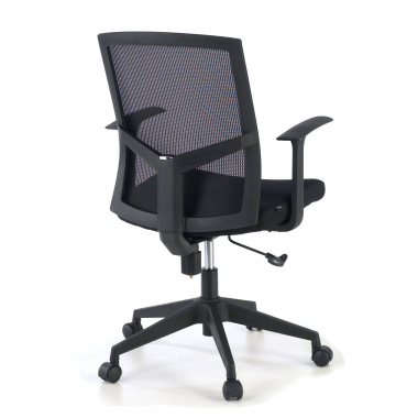 cadeira giratoria preto cadeira de escritorio malha mesh bracos fixos apoio lombar 7