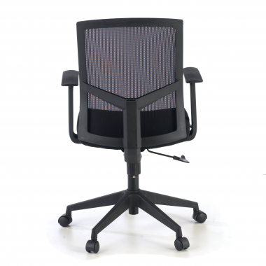 cadeira giratoria preto cadeira de escritorio malha mesh bracos fixos apoio lombar 6